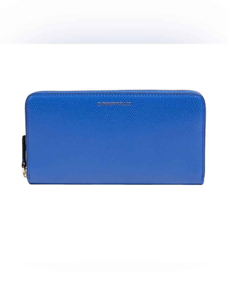 Emporio Armani Cobalt Blue Zip-Around Wallet